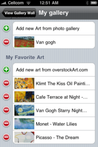 My Gallery addition to the overstockArt.com iphone app