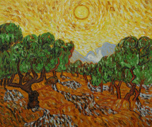 Van Gogh - Olive Trees with Yellow Sun and Sky