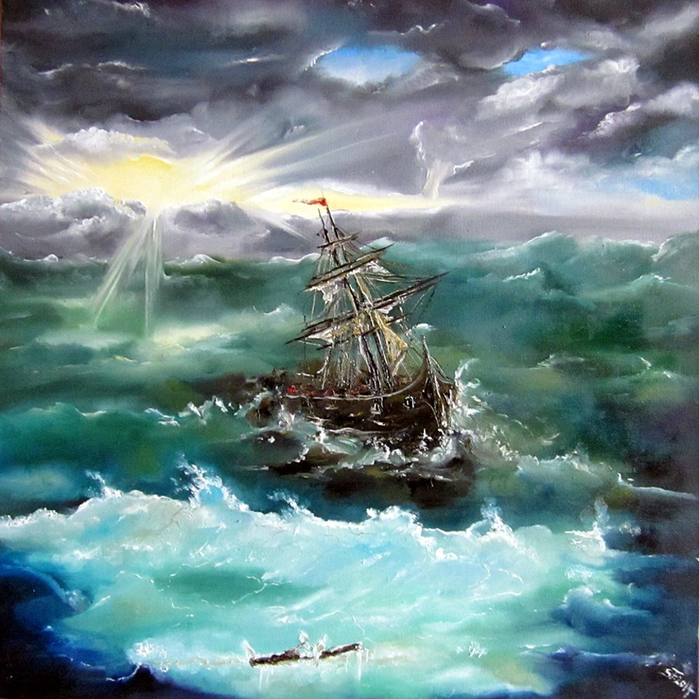 BOAT IN STORM by Susan Fischer