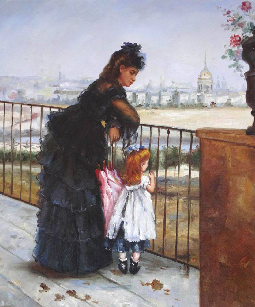 Berthe-Morisot_Woman-and-Child-on-a-Balcony_Daughter's-Day
